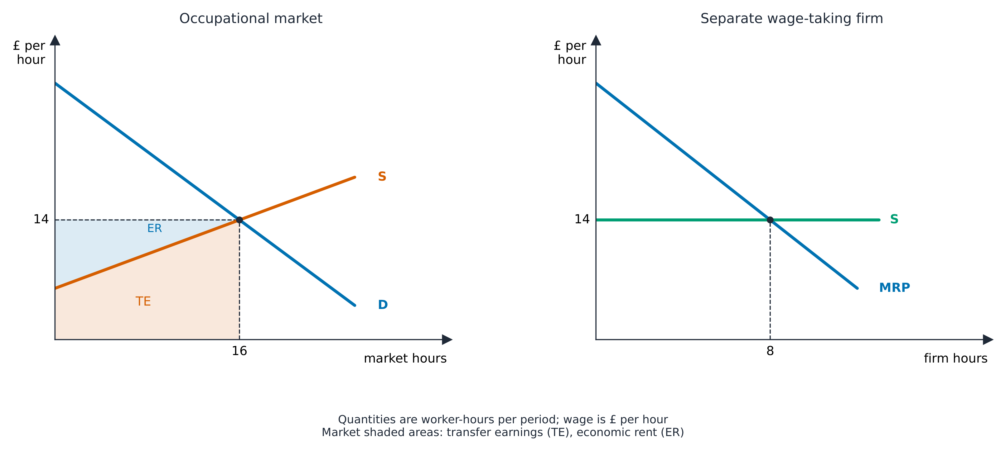 Competitive labour market beside a separate wage-taking firm