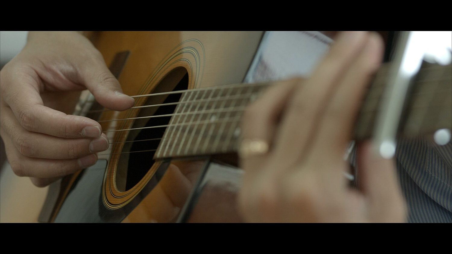 Close-up of guitar strings