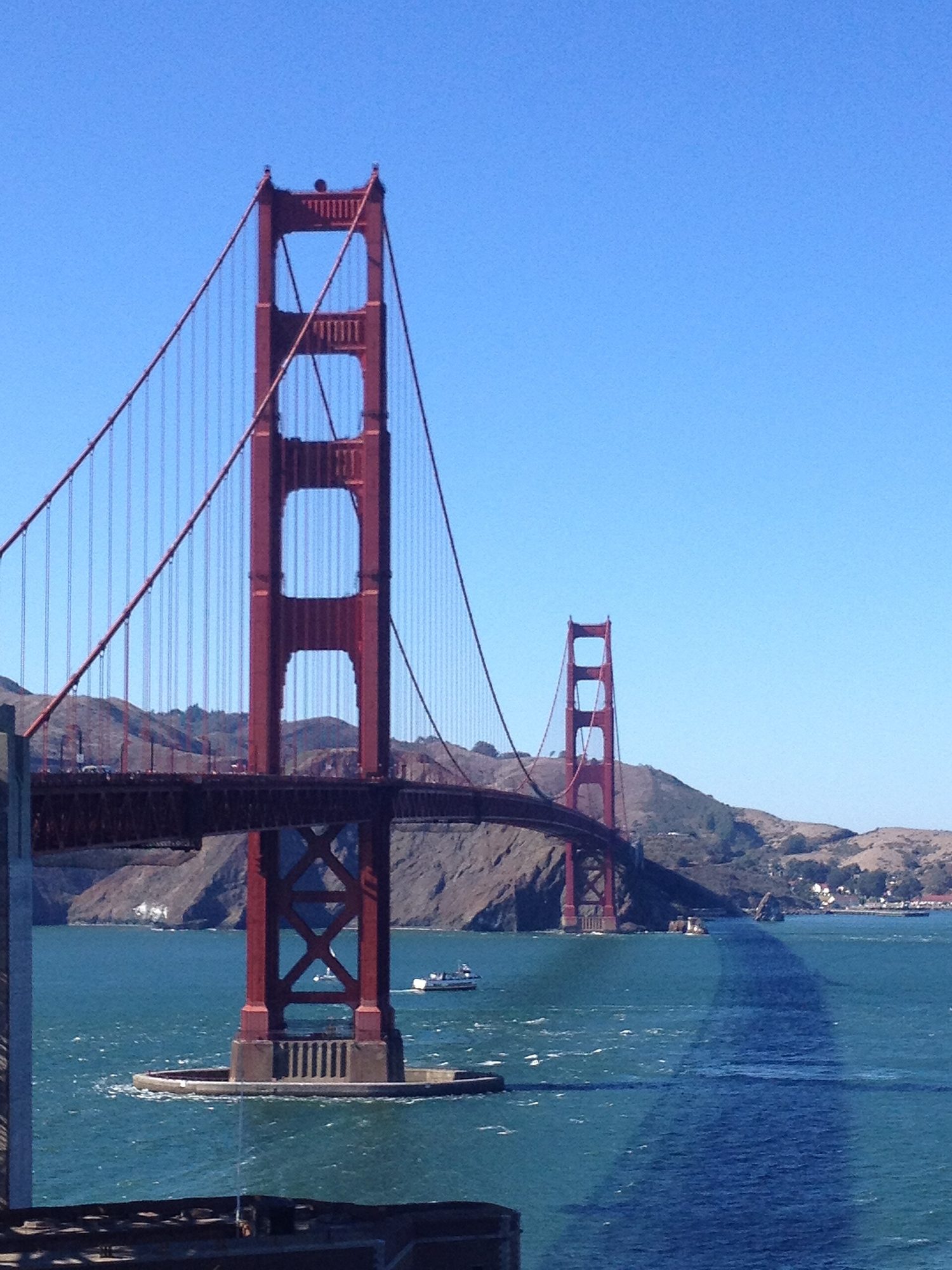 The Golden Gate Bridge and its sweeping main cables