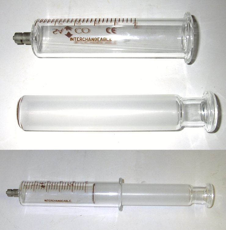 A gas syringe: measuring gas volume over time gives reaction rate from the slope