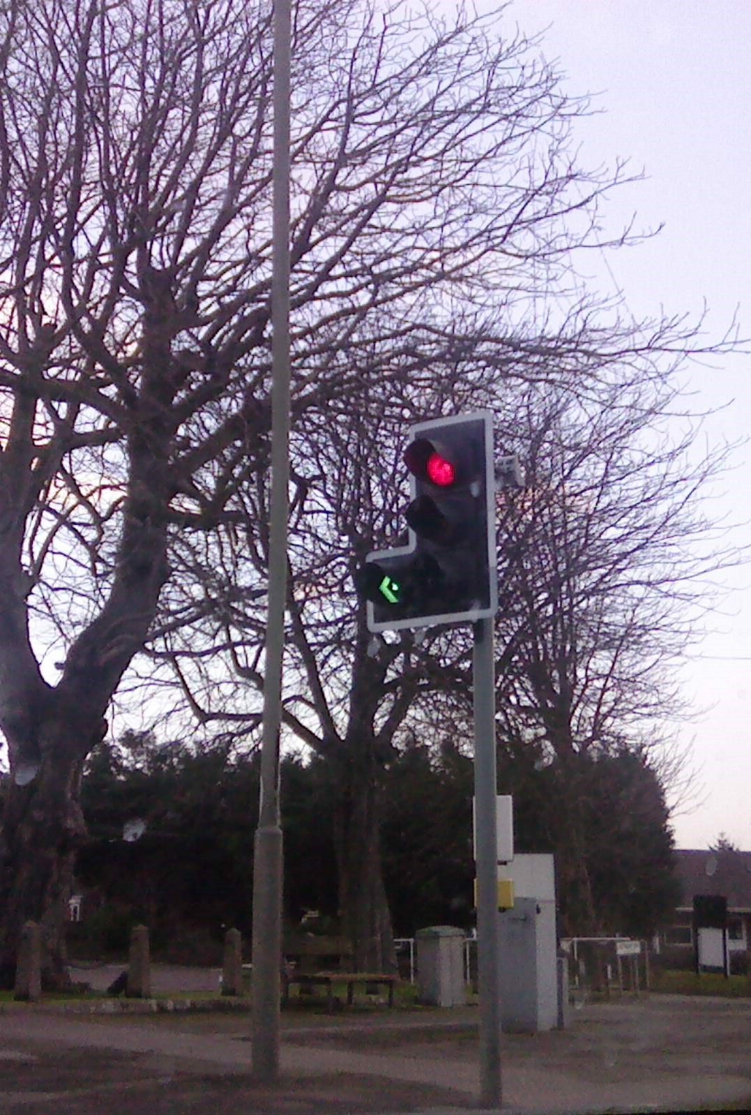 Traffic lights: selection chooses which branch runs, just as if statements choose code paths