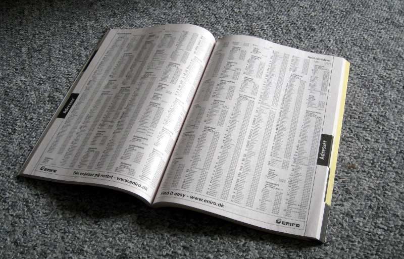 A phone book: binary search halves the remaining pages each step