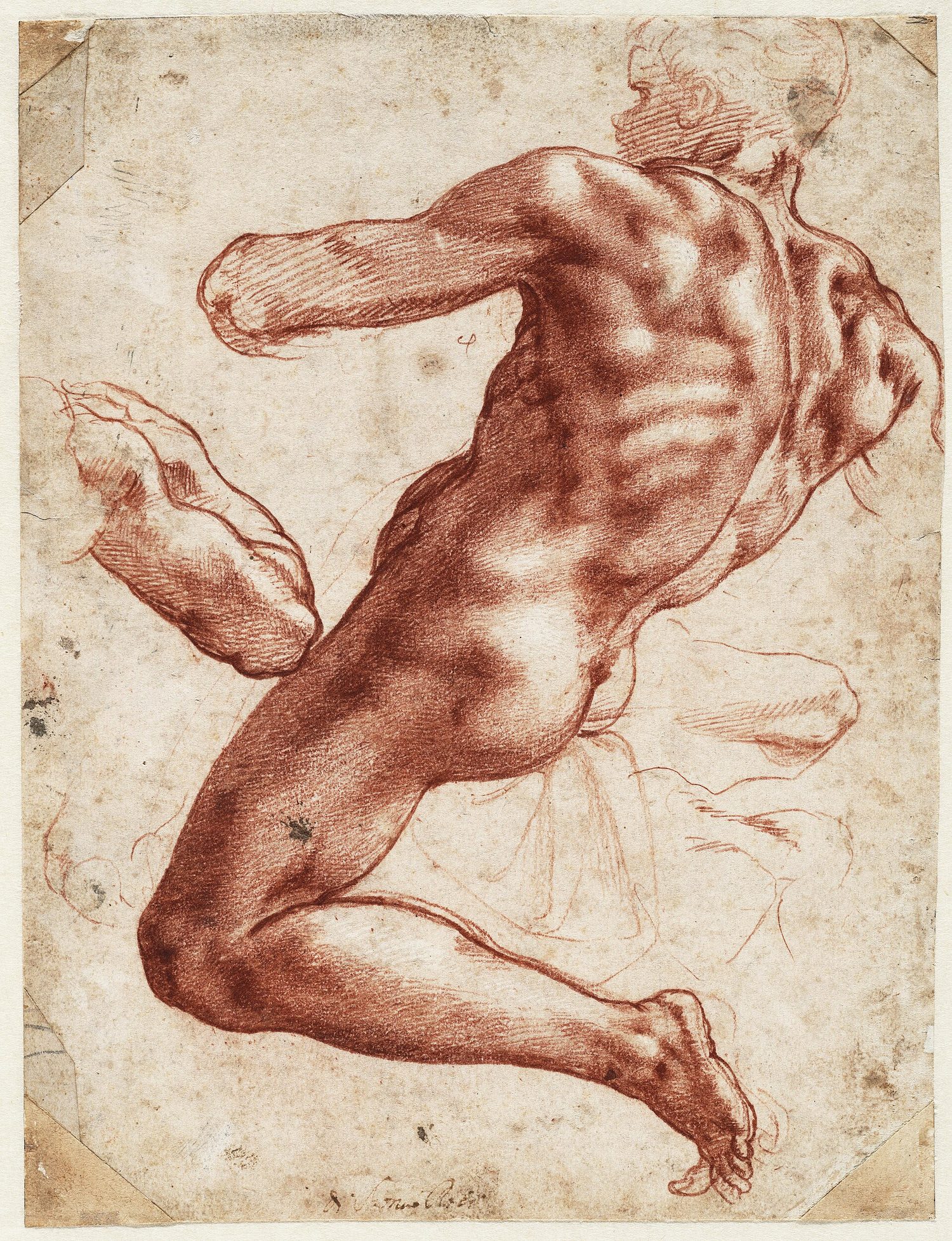 Michelangelo's figure study: practice and revision build drawing skill through repeated investigation