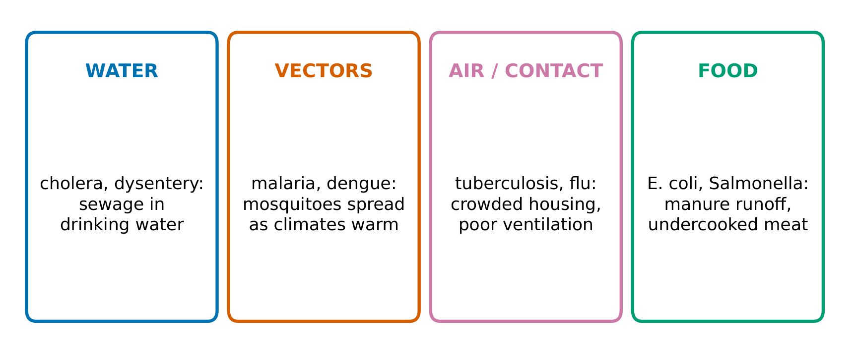 How pathogens spread and the environmental conditions that help them