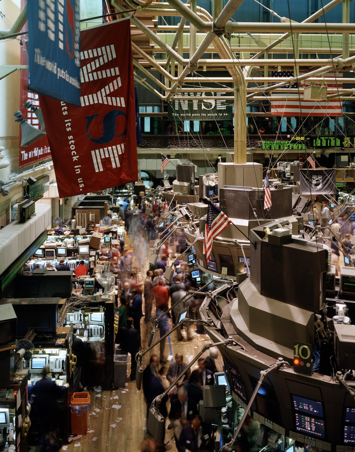 The busy trading floor of the New York Stock Exchange