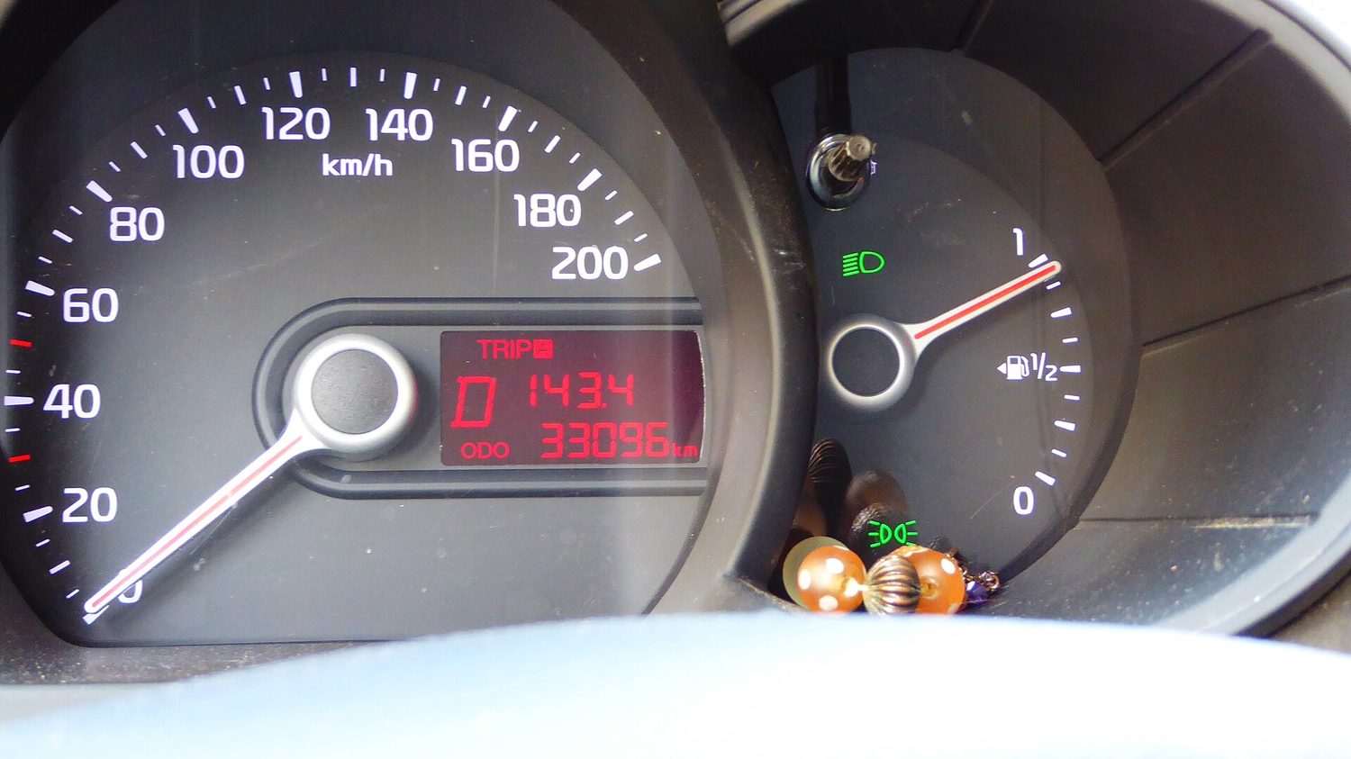 A car speedometer: speed is the magnitude of velocity — a scalar rate of motion