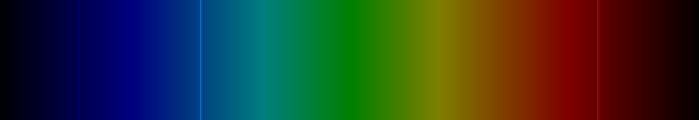 The four visible emission lines of hydrogen on a black background