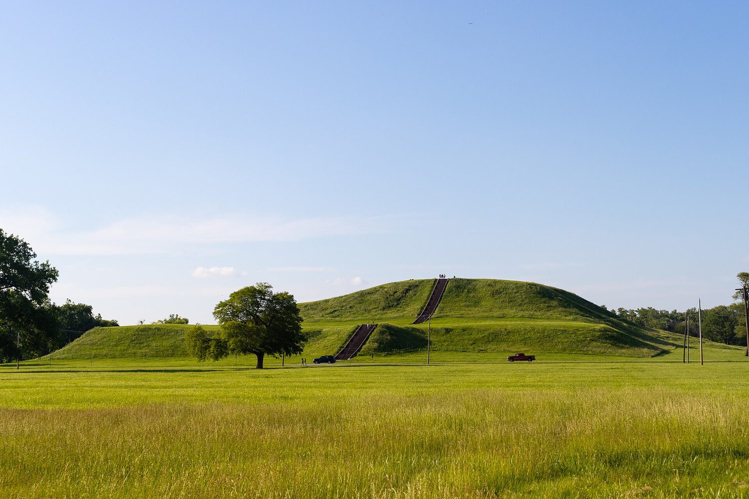 Monks Mound at Cahokia - the scale a Mississippian settlement reached without draught animals or the wheel