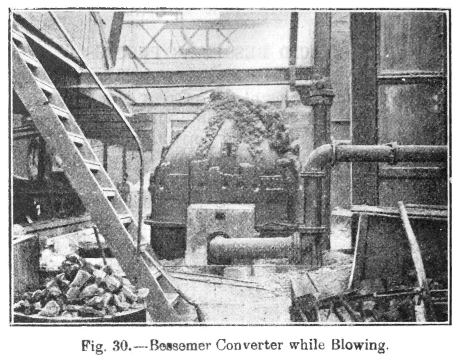 A Bessemer converter blowing - the process behind the scale of Gilded Age steel
