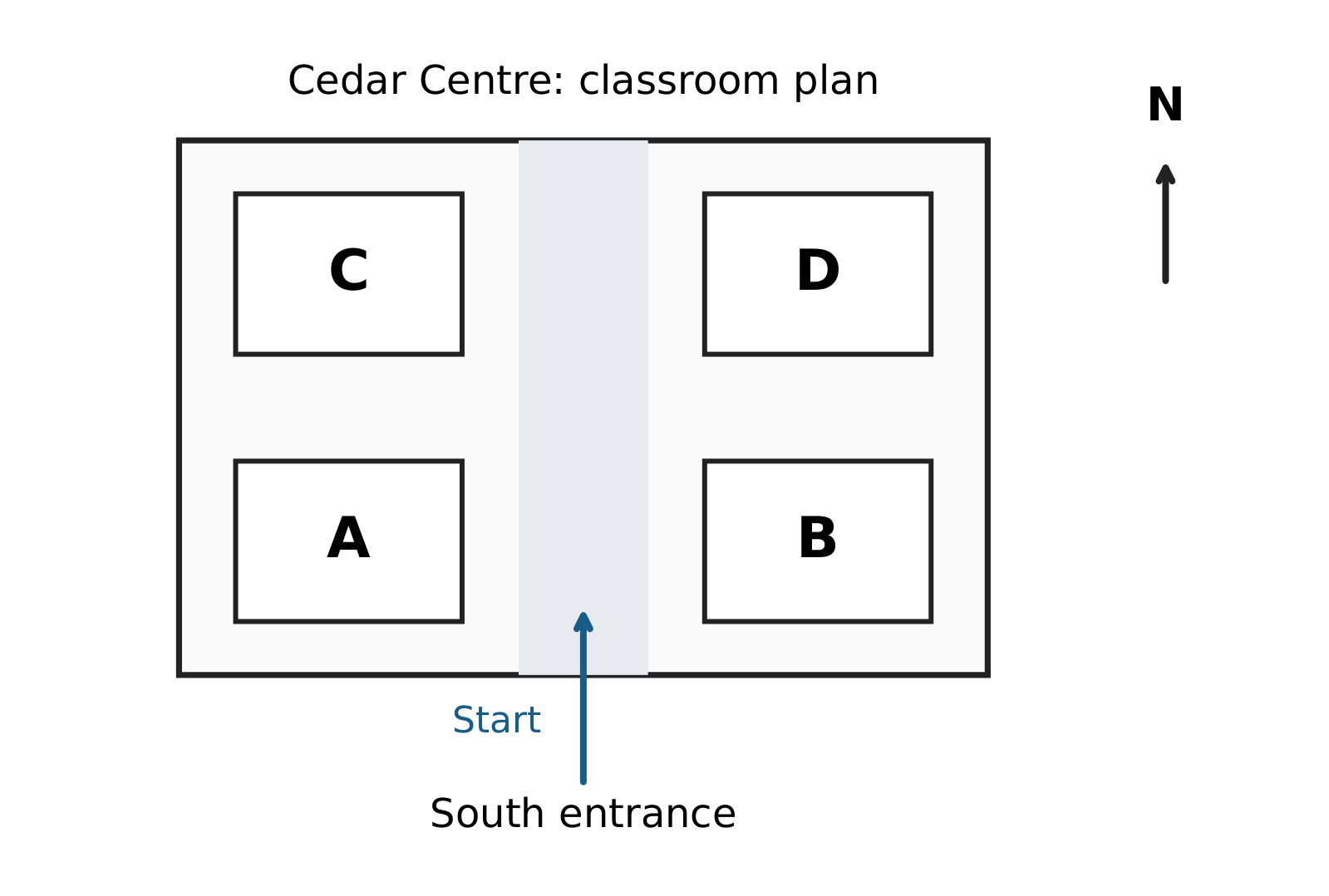 Original plan of Cedar Centre for a listening exercise