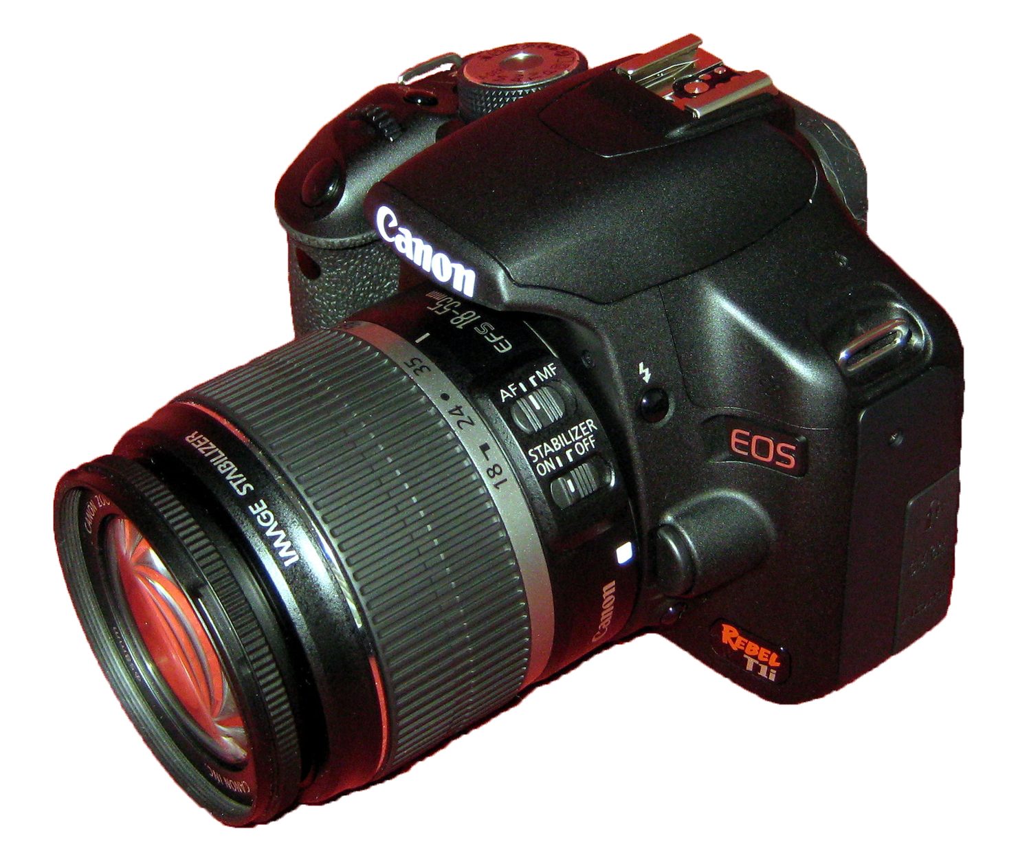 A digital camera: a lens focuses light onto a sensor that records the pixels