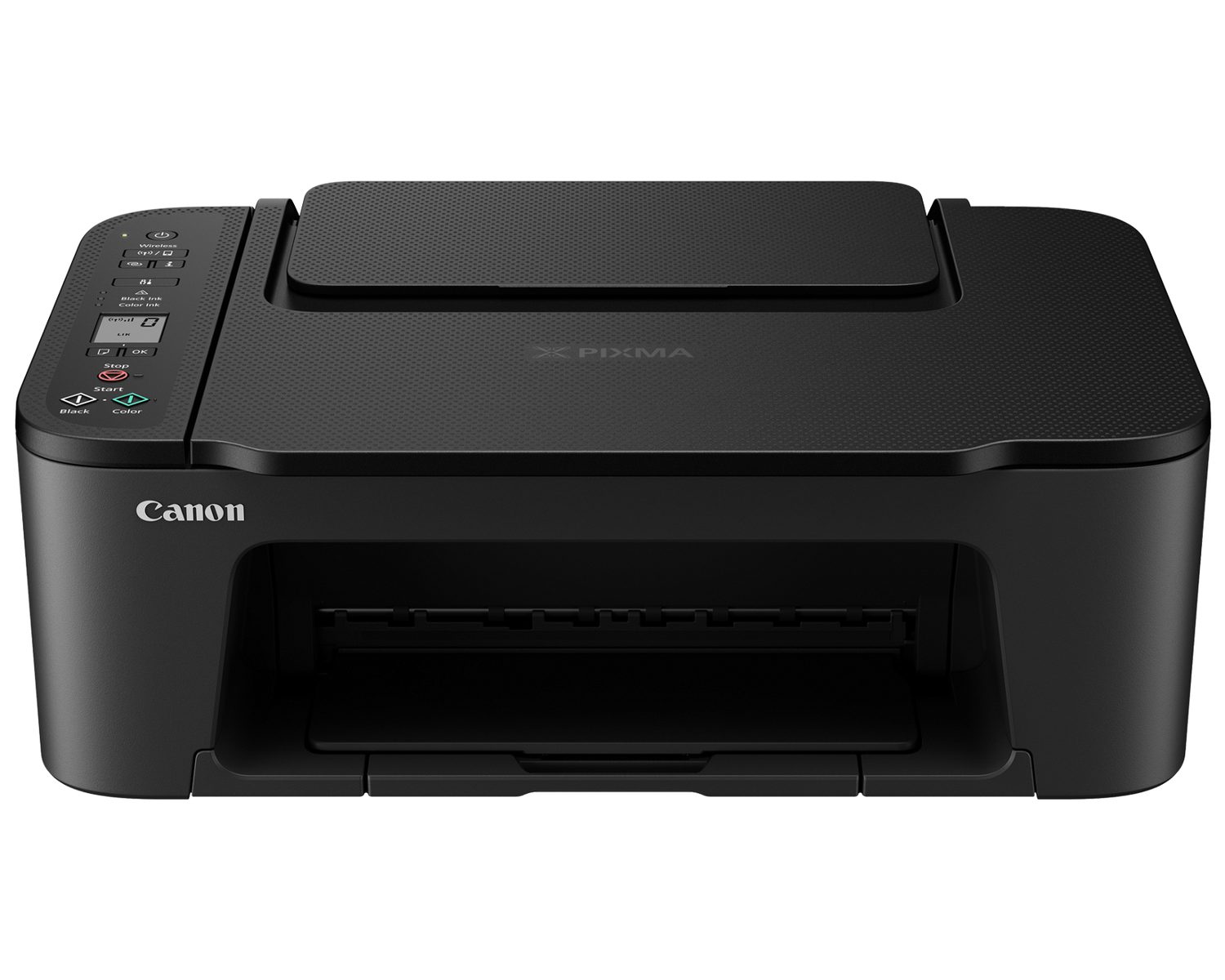 An inkjet printer sprays tiny drops of ink onto the paper