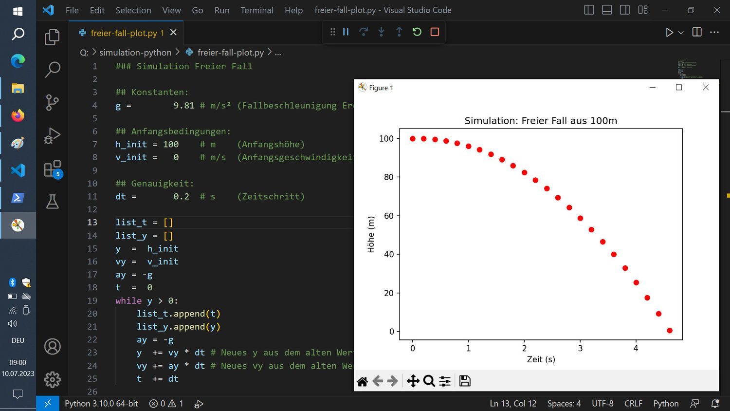 Source code in an editor: an IDE combines editor, debugger and run tools in one place