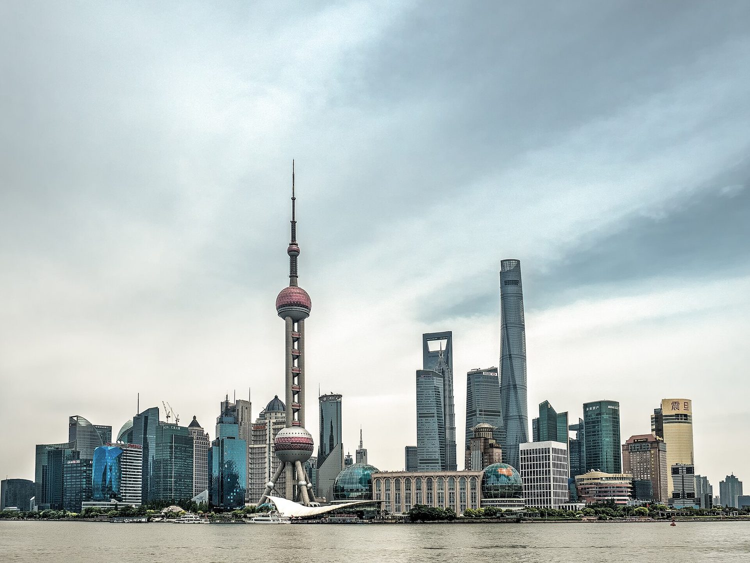 Shanghai's Pudong skyline of modern skyscrapers
