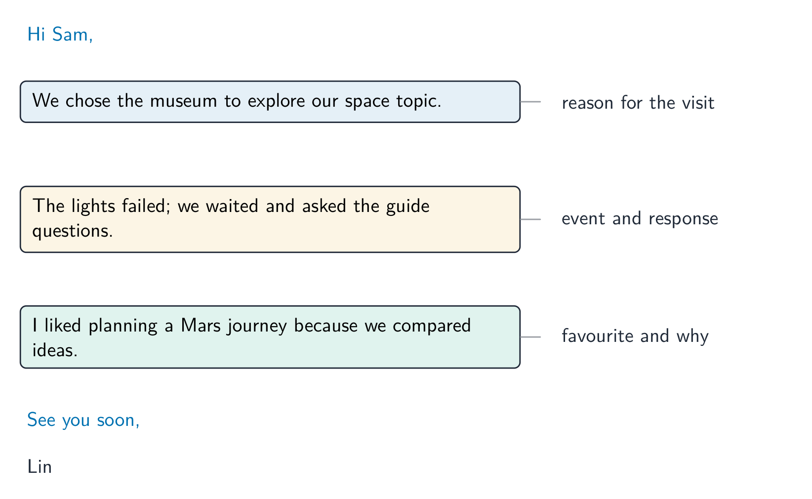 The shape of a good informal email