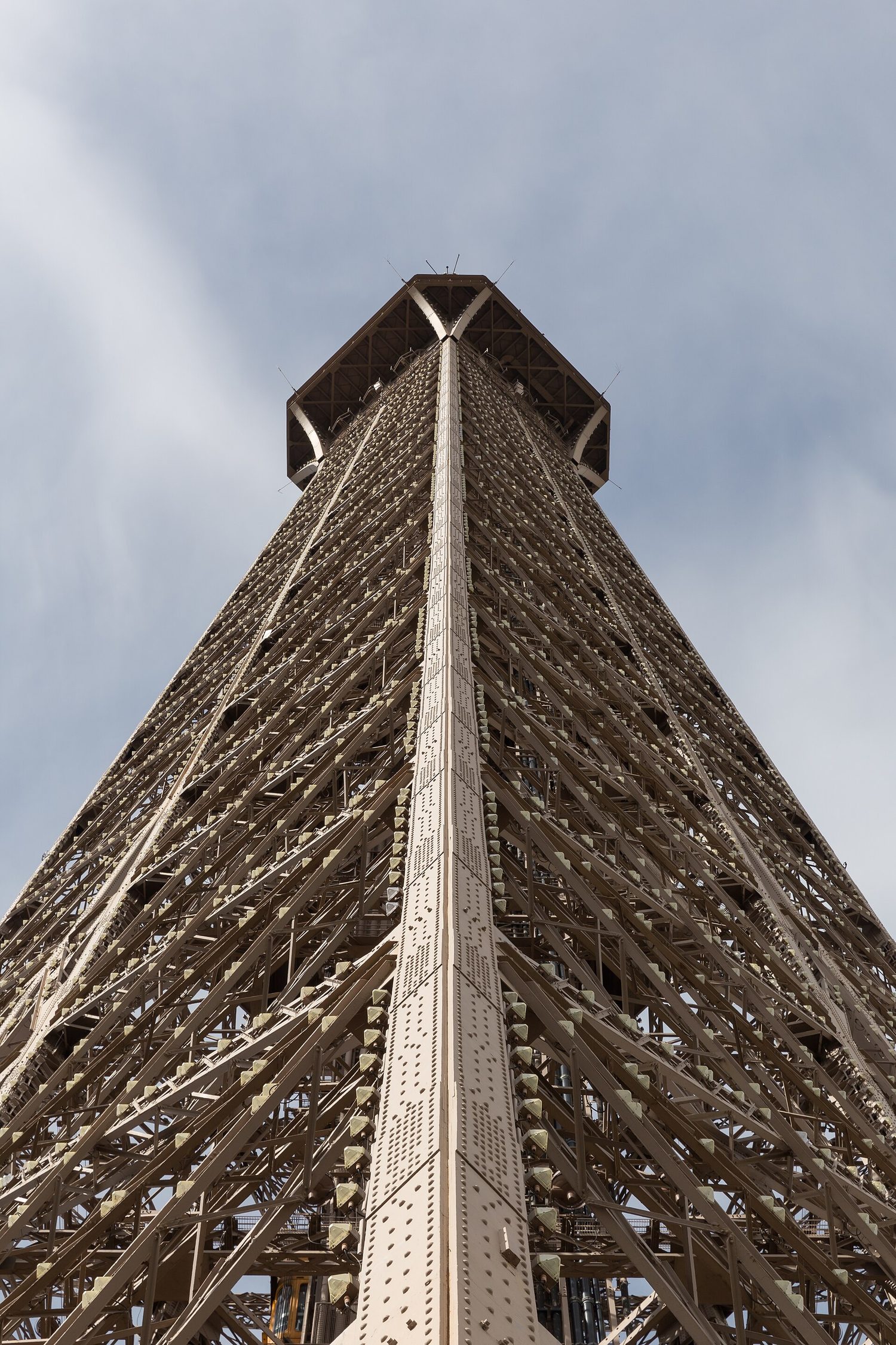 Looking up at the Eiffel Tower