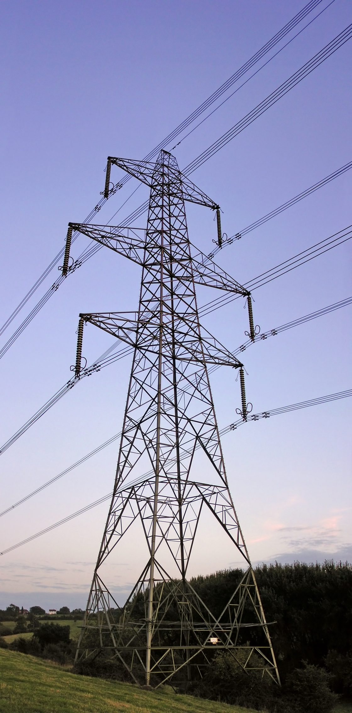 A pylon carries the cables that bring electricity at very high voltage