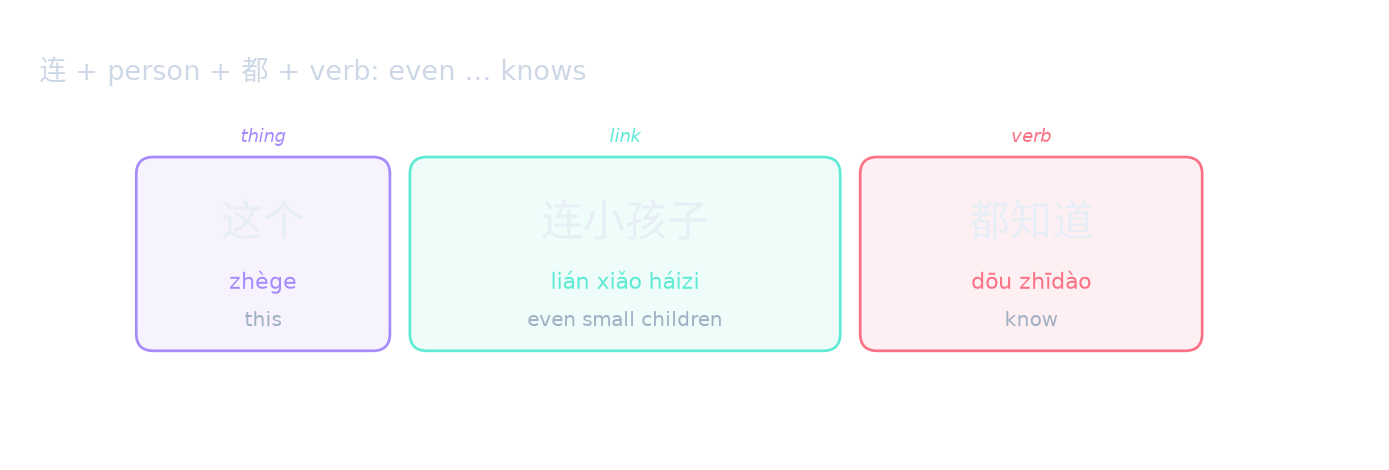 连 + person + 都 + verb: even … knows